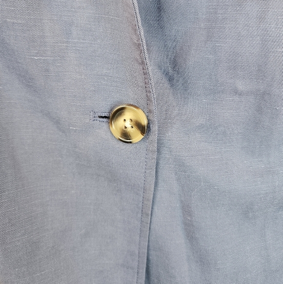 Torrid Womens Night Shade Blue Lyocell & Linen Blend Blazer Sz 4X Ruched Sleeves - Picture 9 of 16